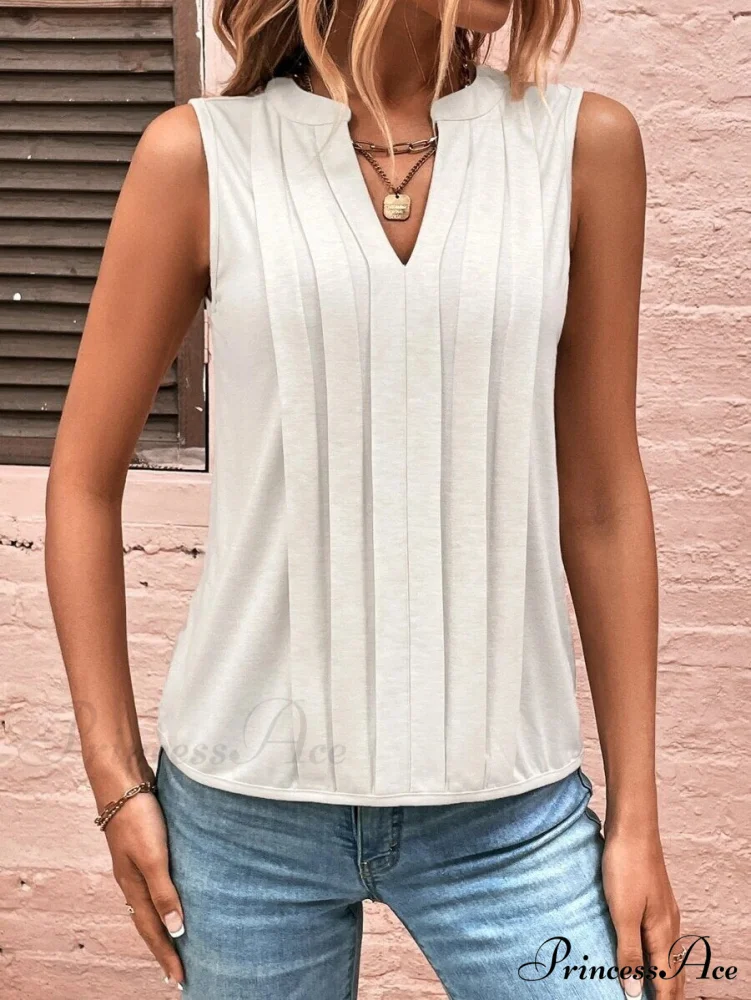 Fashion Style Elegant Pleated V-neck Blouse - Image 10