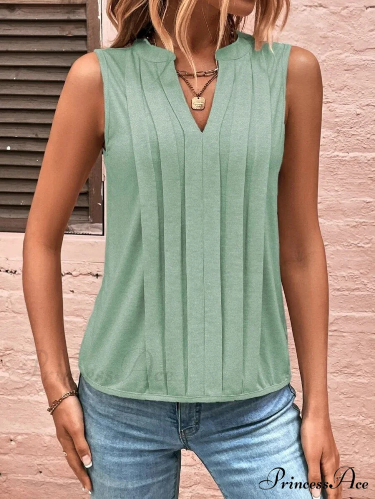 Fashion Style Elegant Pleated V-neck Blouse - Image 6