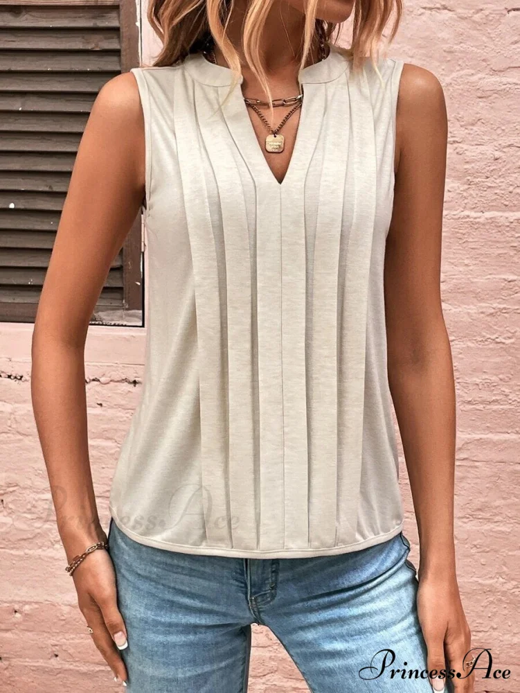 Fashion Style Elegant Pleated V-neck Blouse - Image 9