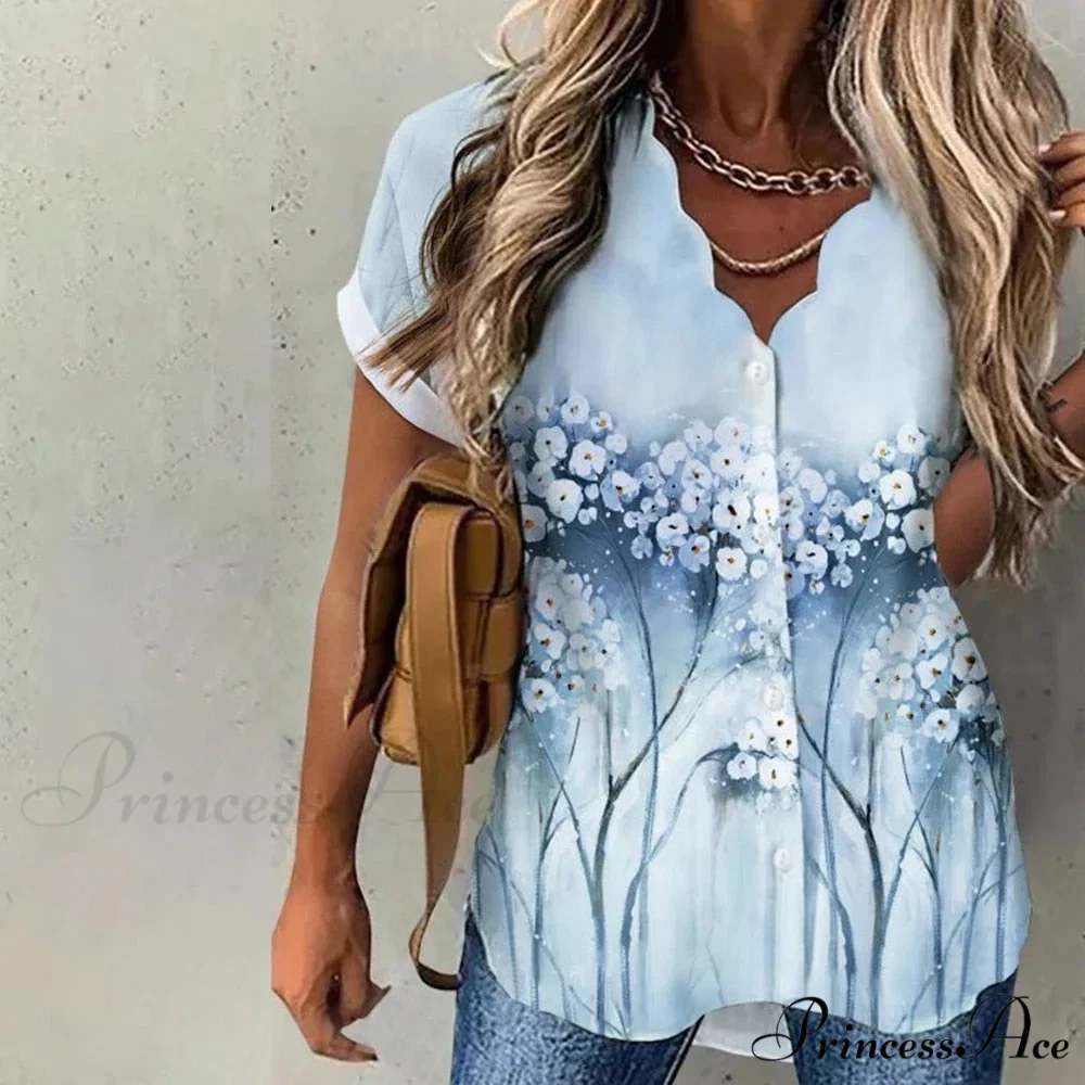 Shirt Floral Daily Weekend Floral Blouse - Image 3