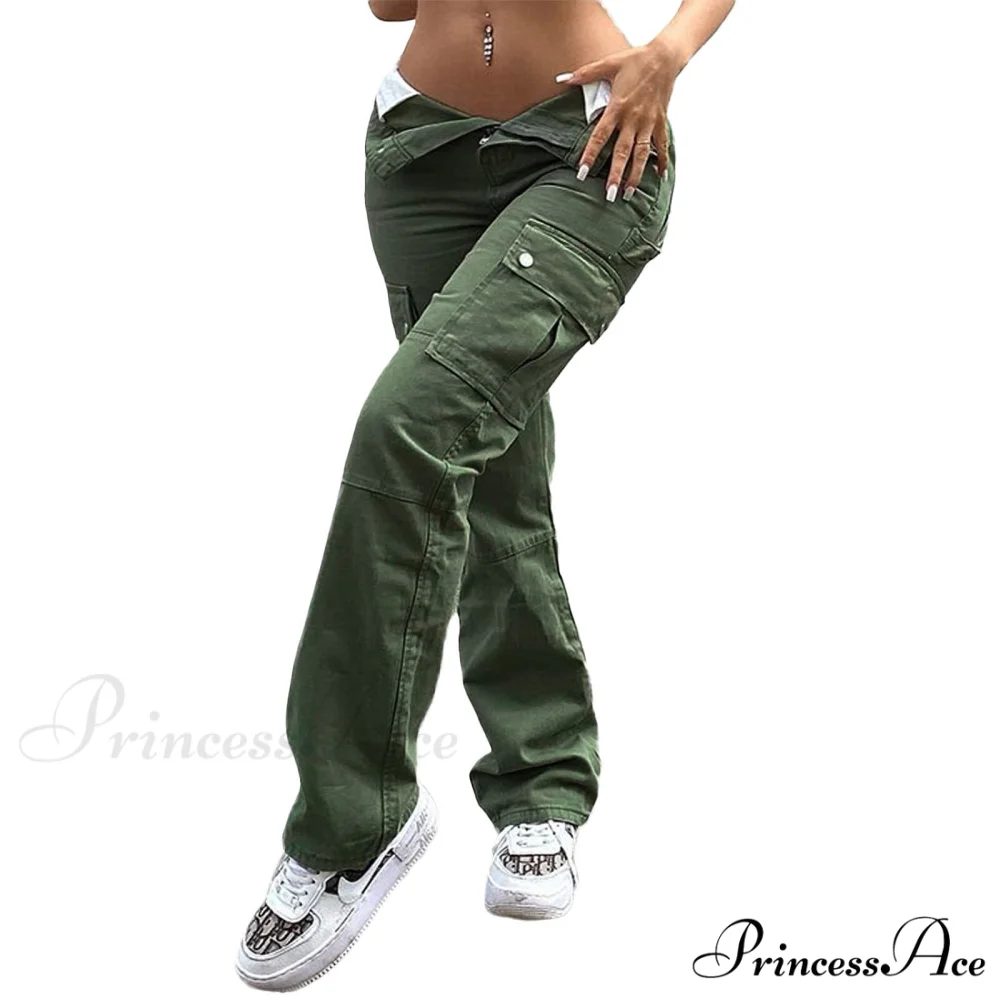 High Waist Solid Color Pocket Denim Jeans - Image 4