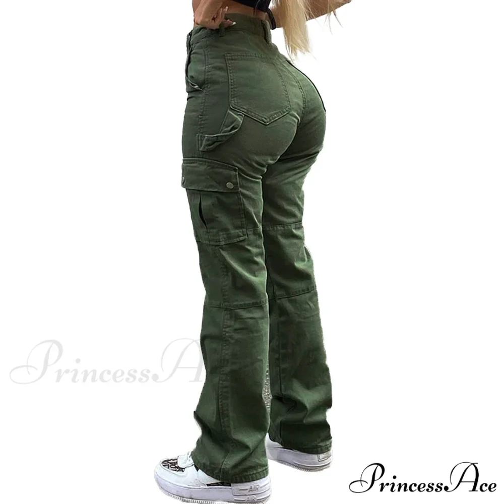 High Waist Solid Color Pocket Denim Jeans - Image 6