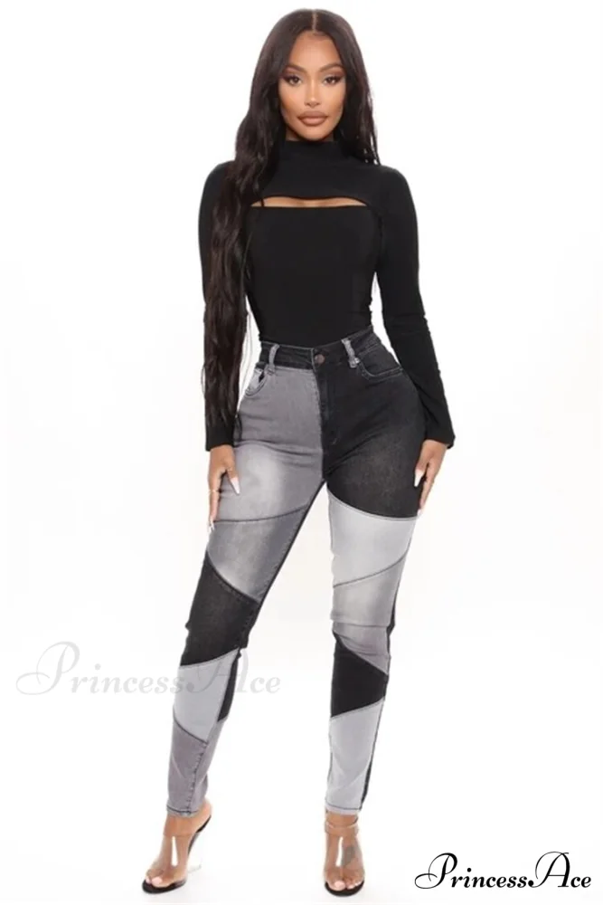 Slim Denim Pencil Pants High Stretch Trousers - Image 3