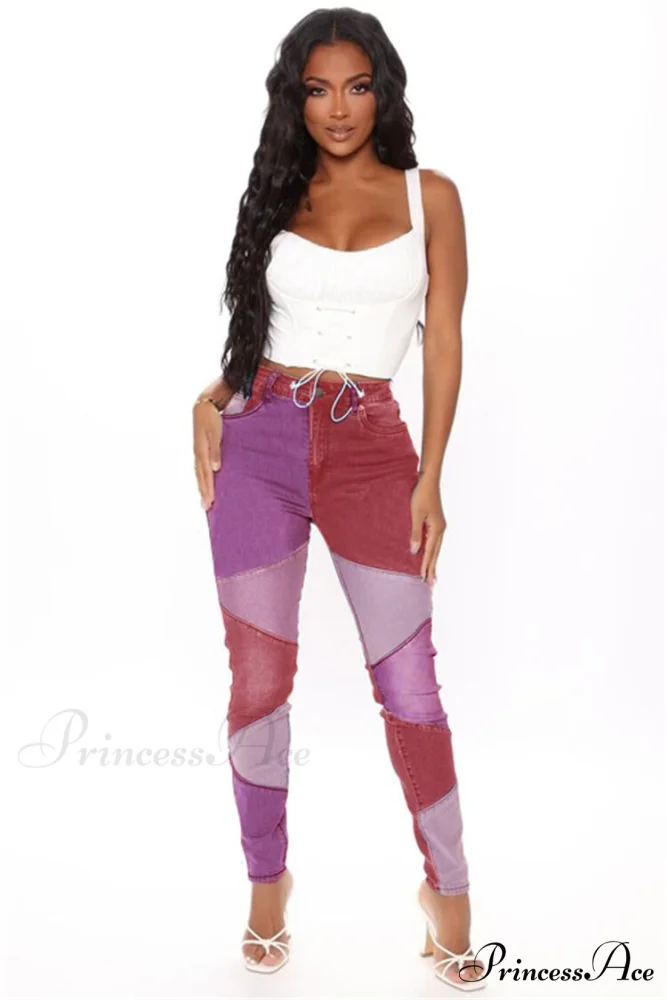 Slim Denim Pencil Pants High Stretch Trousers - Image 4