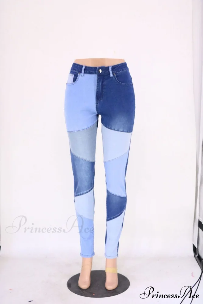 Slim Denim Pencil Pants High Stretch Trousers - Image 7
