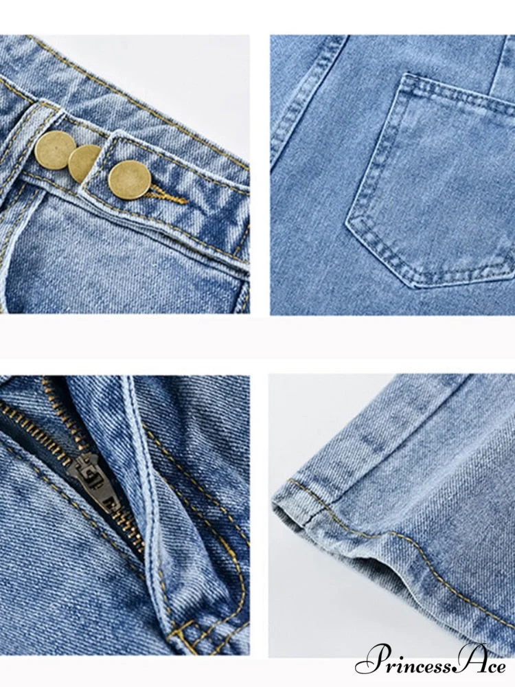 Loose Fit Streetwear Solid Color Straight Jeans - Image 5