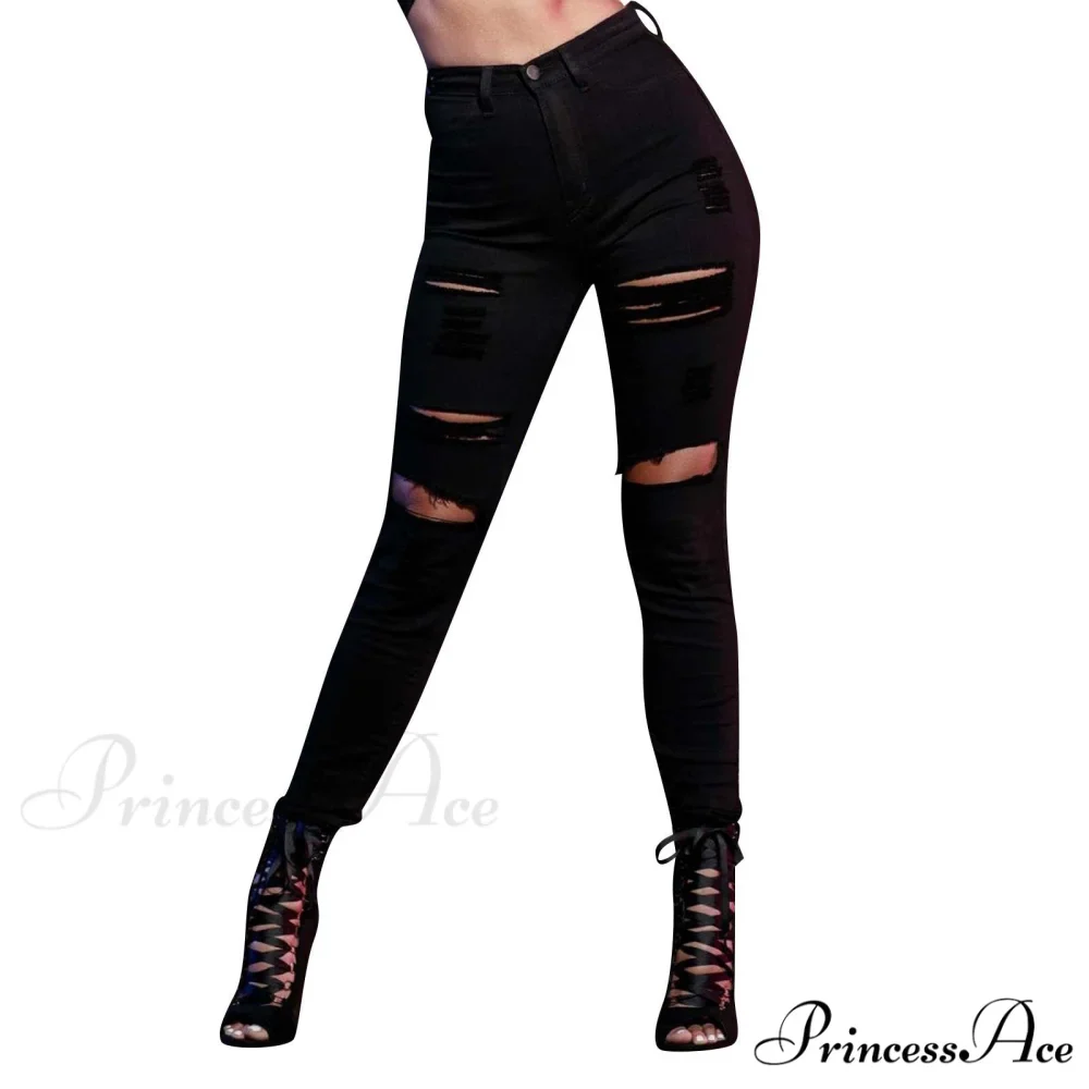 Holes Leggings Pants De Mujer Vaqueros - Image 2