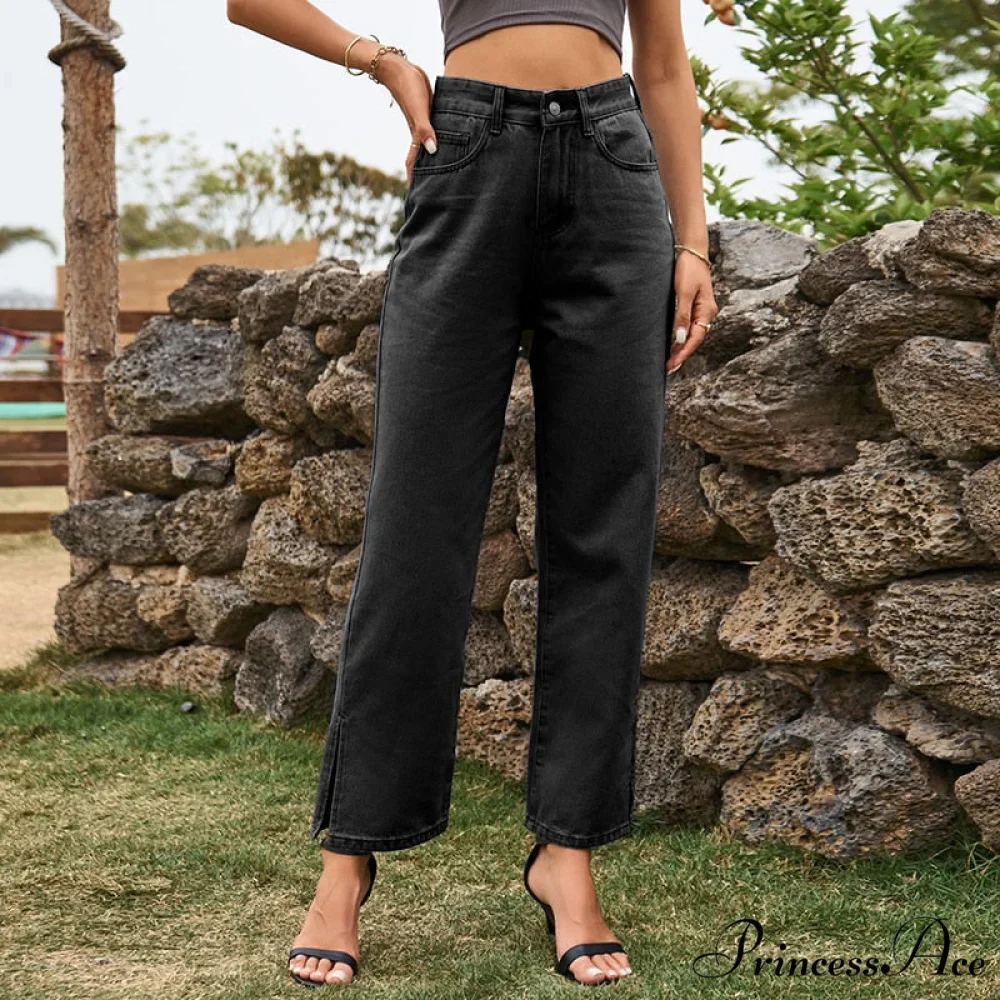 Street Mid Waist Denim Trousers Ladies Pants - Image 5
