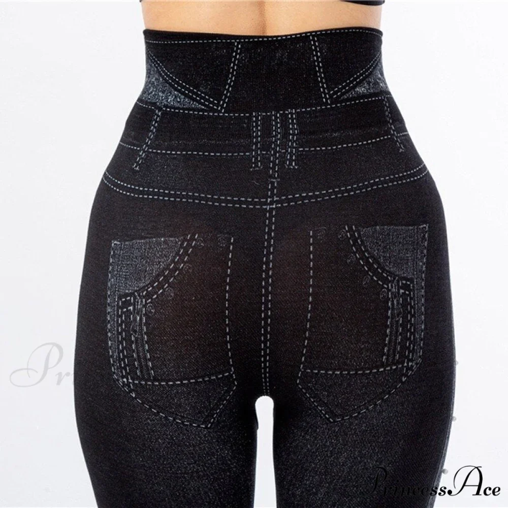 Imitation Cowboy Leggings Female Pantalones Pop - Image 3