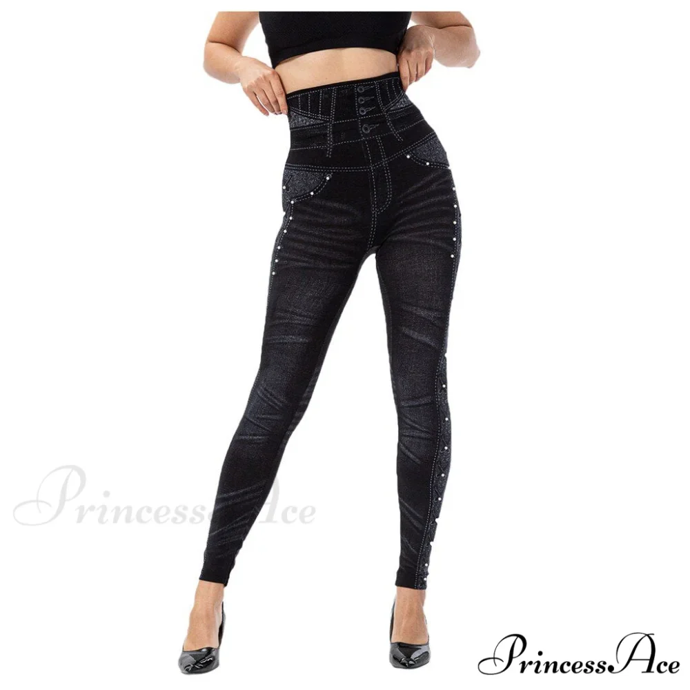 Imitation Cowboy Leggings Female Pantalones Pop - Image 8
