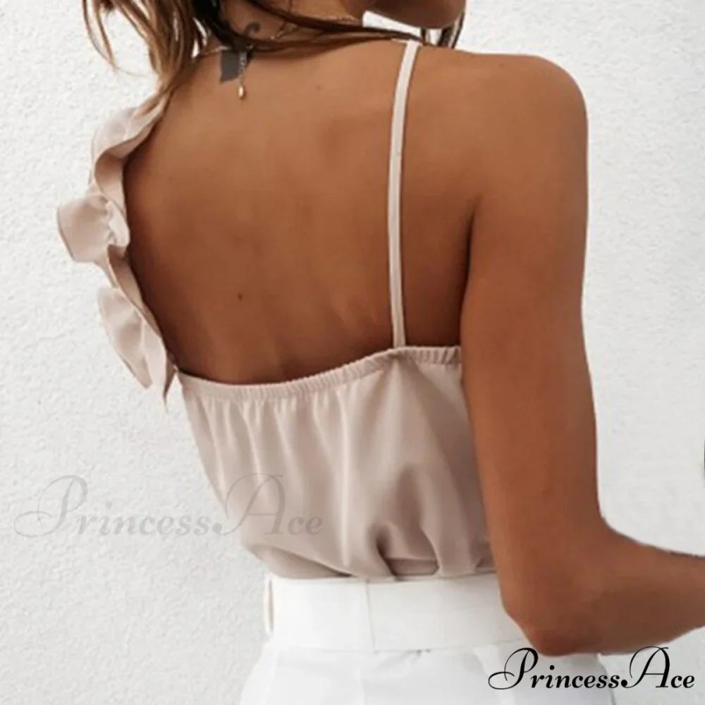 Sexy V Neck Ruffle Blouses - Image 4