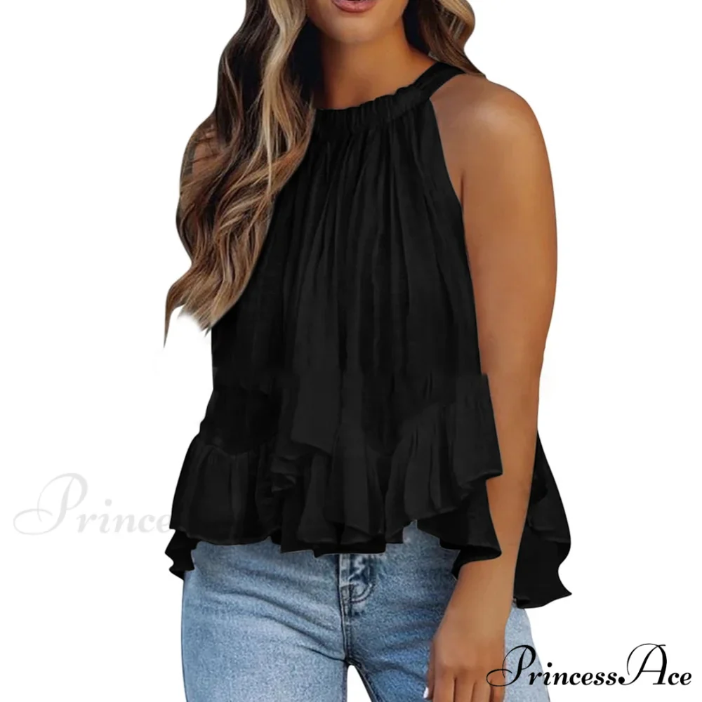 Solid Color Floral Polka Dot Blouses - Image 5