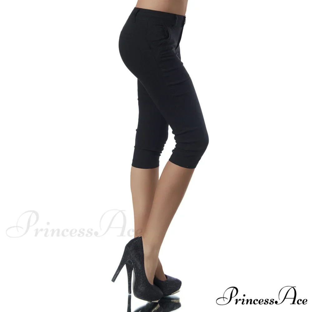 Casual Stretch 3/4 Trousers Female Capris - Image 4