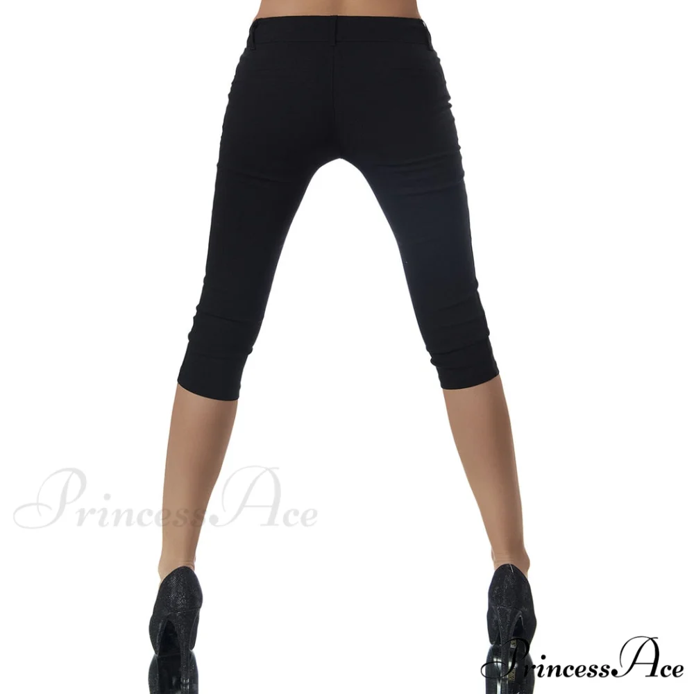 Casual Stretch 3/4 Trousers Female Capris - Image 5