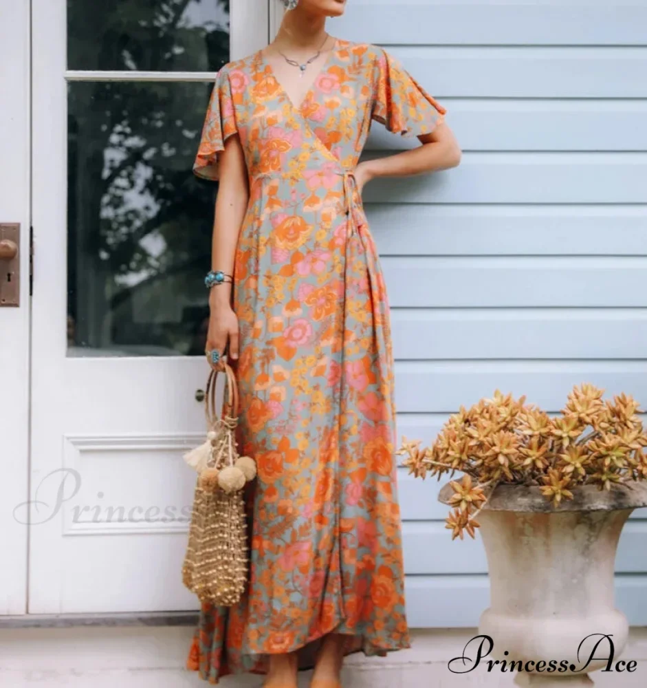 Cotton Amber Floral Bohemian Dress - Image 2