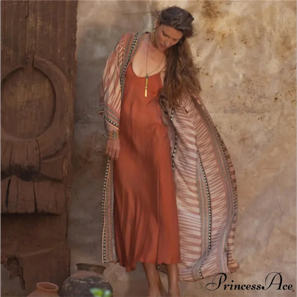 Cotton Flower Pattern Kimono Cover-up - Image 4