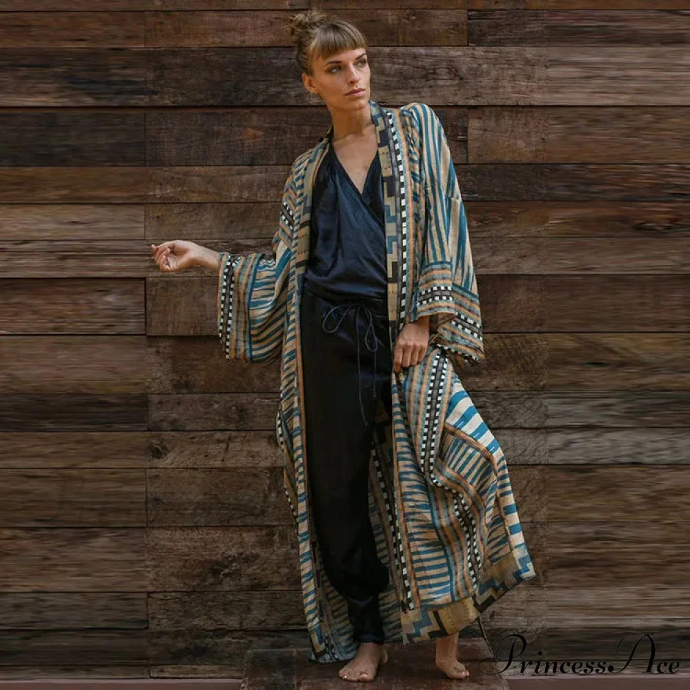 Cotton Flower Pattern Kimono Cover-up - Image 6
