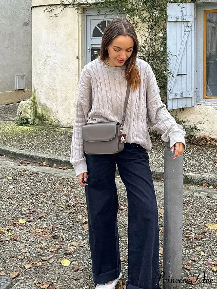 Cozy Chunky Circular Neck Pullover Jumper - Image 3