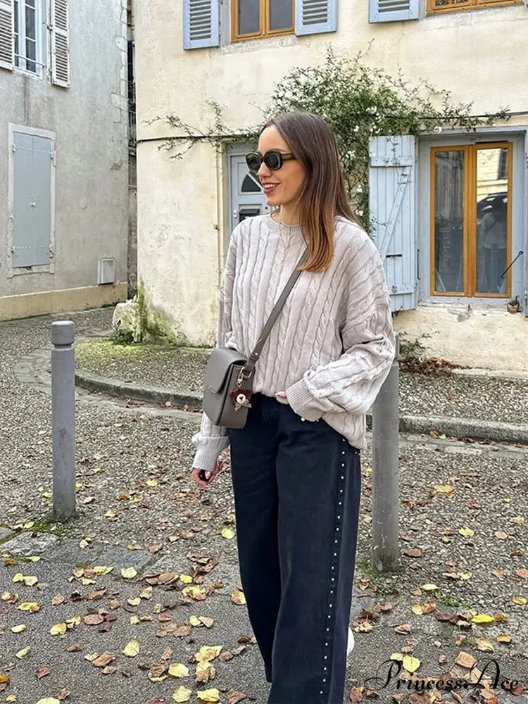 Cozy Chunky Circular Neck Pullover Jumper - Image 4