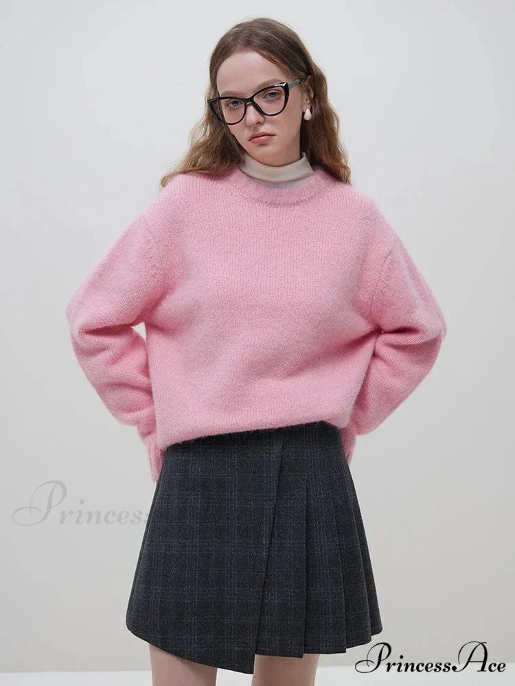 Cozy Smooth Glossy Circular Neck Pullover Sweater - Image 6