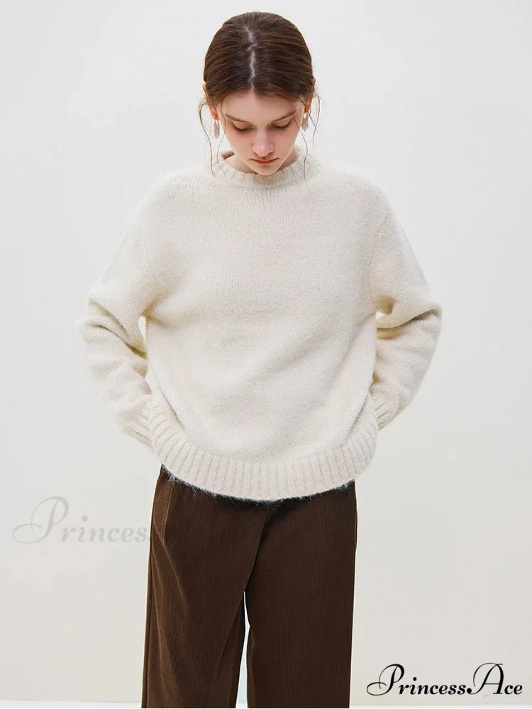 Cozy Smooth Glossy Circular Neck Pullover Sweater - Image 8