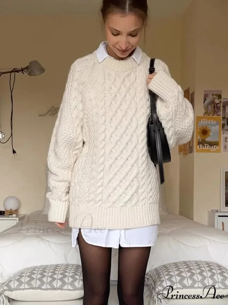Cozy Twisted Circular Neck Sweater - Image 2