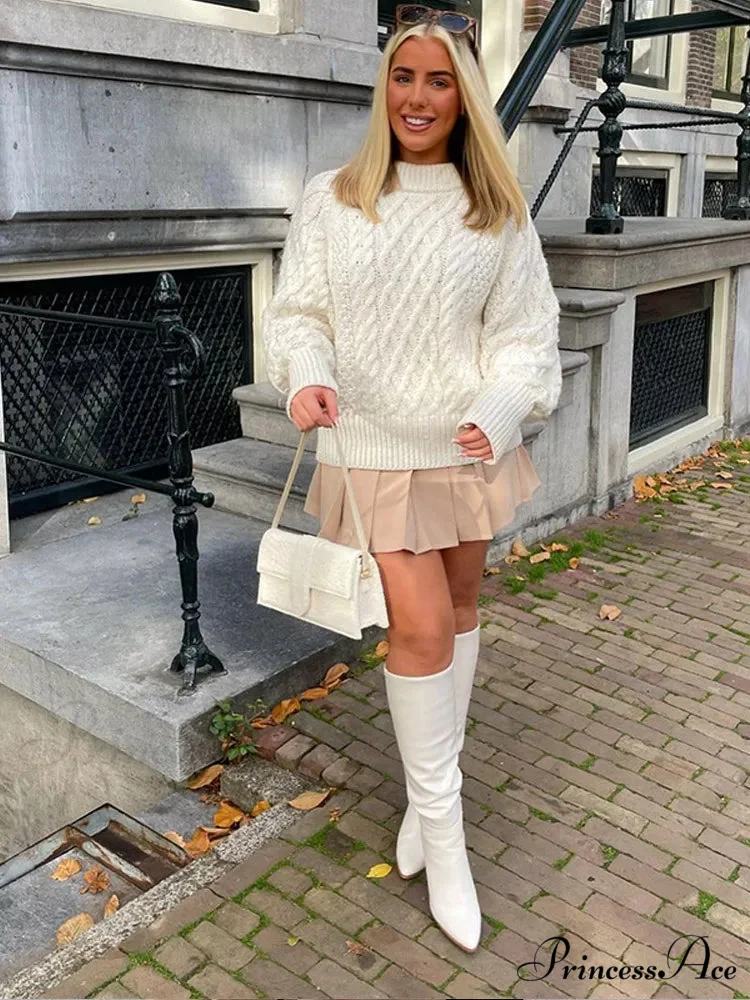 Cozy Twisted Circular Neck Sweater - Image 6