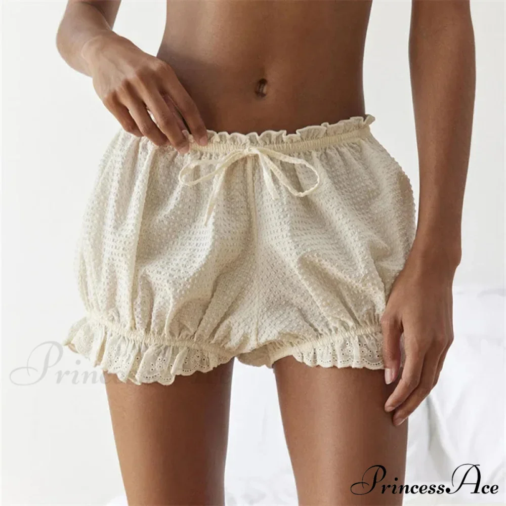 Crimson Checkered Lace Trim Bloomer Short - Image 4
