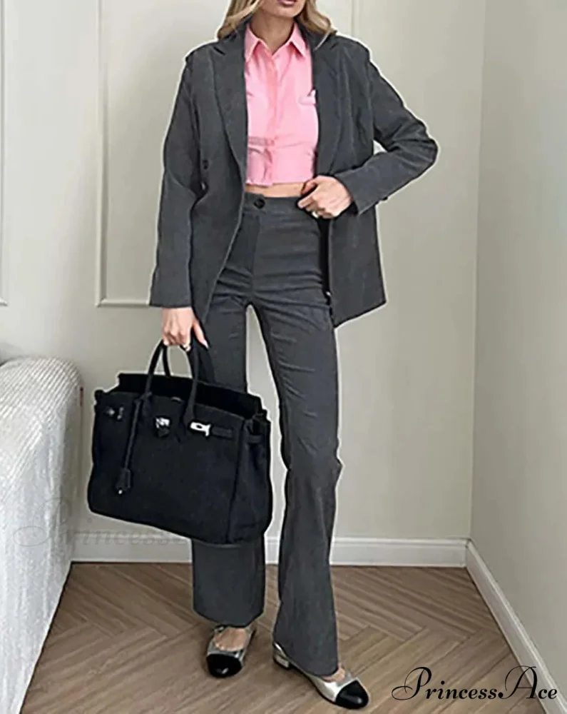 Crimson Dual Buttoned Pants Workplace Two Piece Ensemble - Image 2