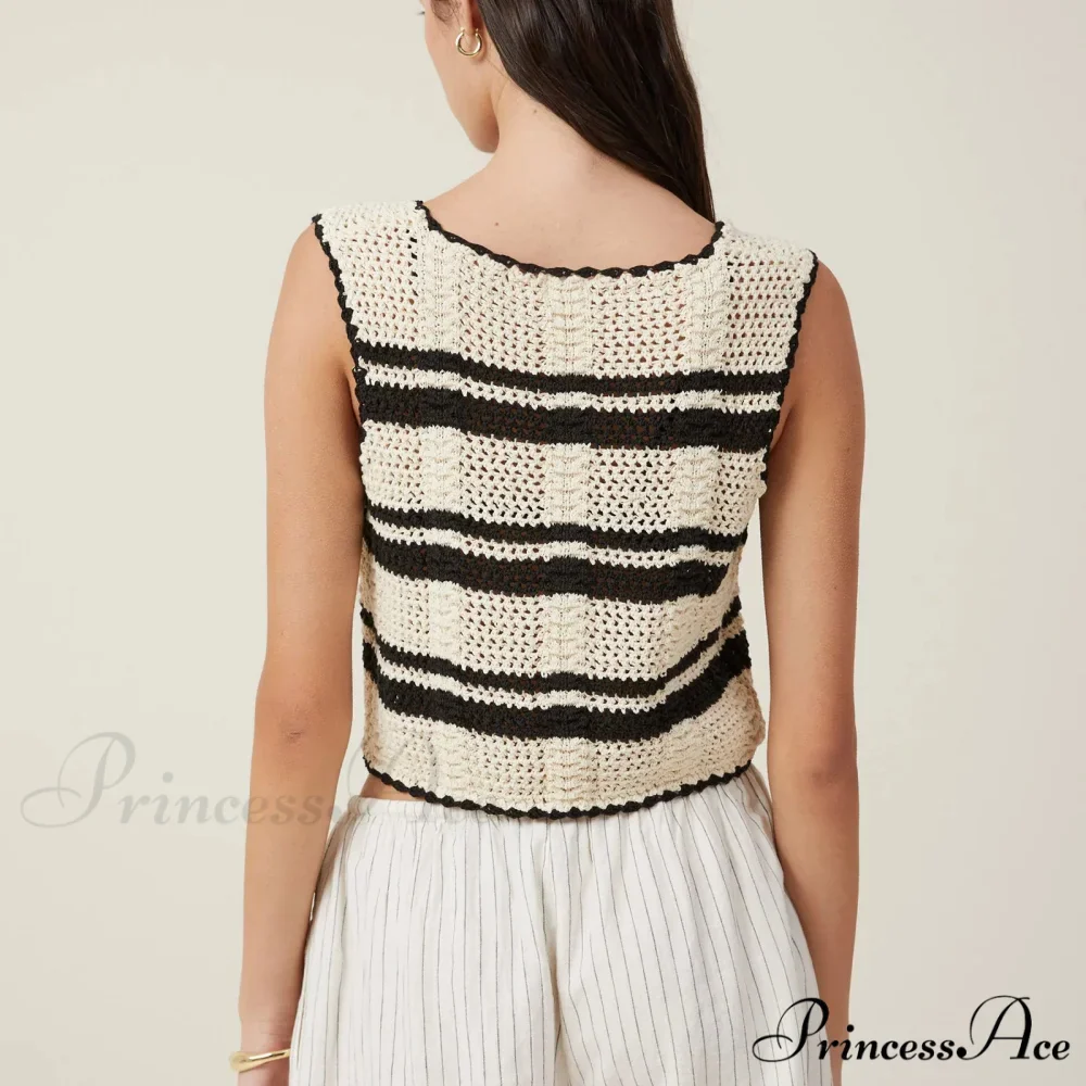 Crochet Empty V-Neck Crop Top - Image 6