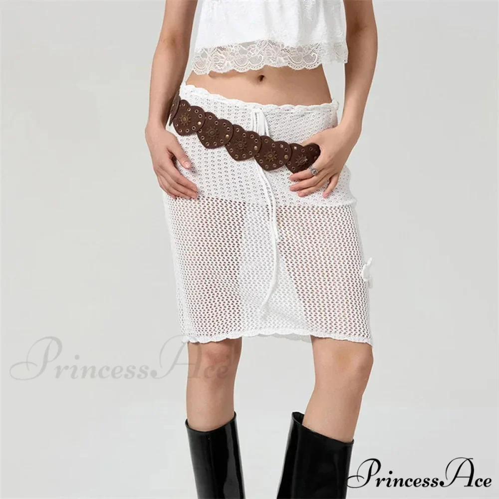 Crochet Three-Dimensional Blossom Knit Skirt - Image 2