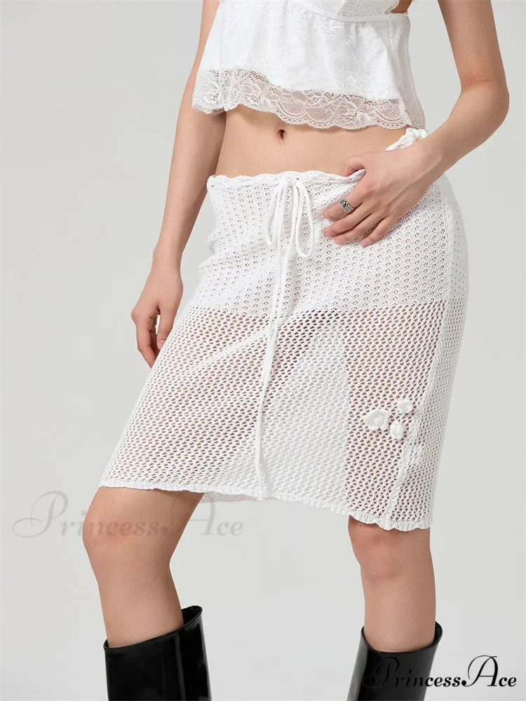 Crochet Three-Dimensional Blossom Patchwork Skirt - Image 4