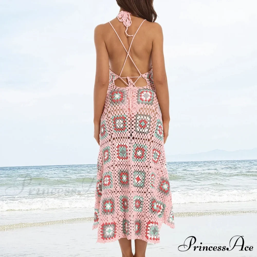 Cultural Design Woven Crochet Bohemian Dress - Image 3
