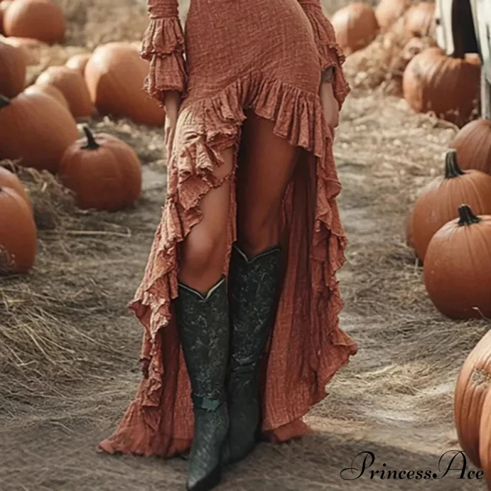 Cultural Vintage Firm Frill Bohemian Dress - Image 3