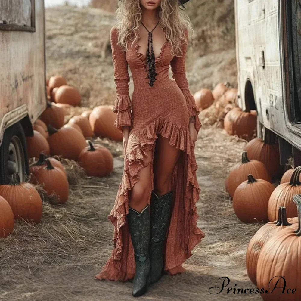 Cultural Vintage Firm Frill Bohemian Dress - Image 4