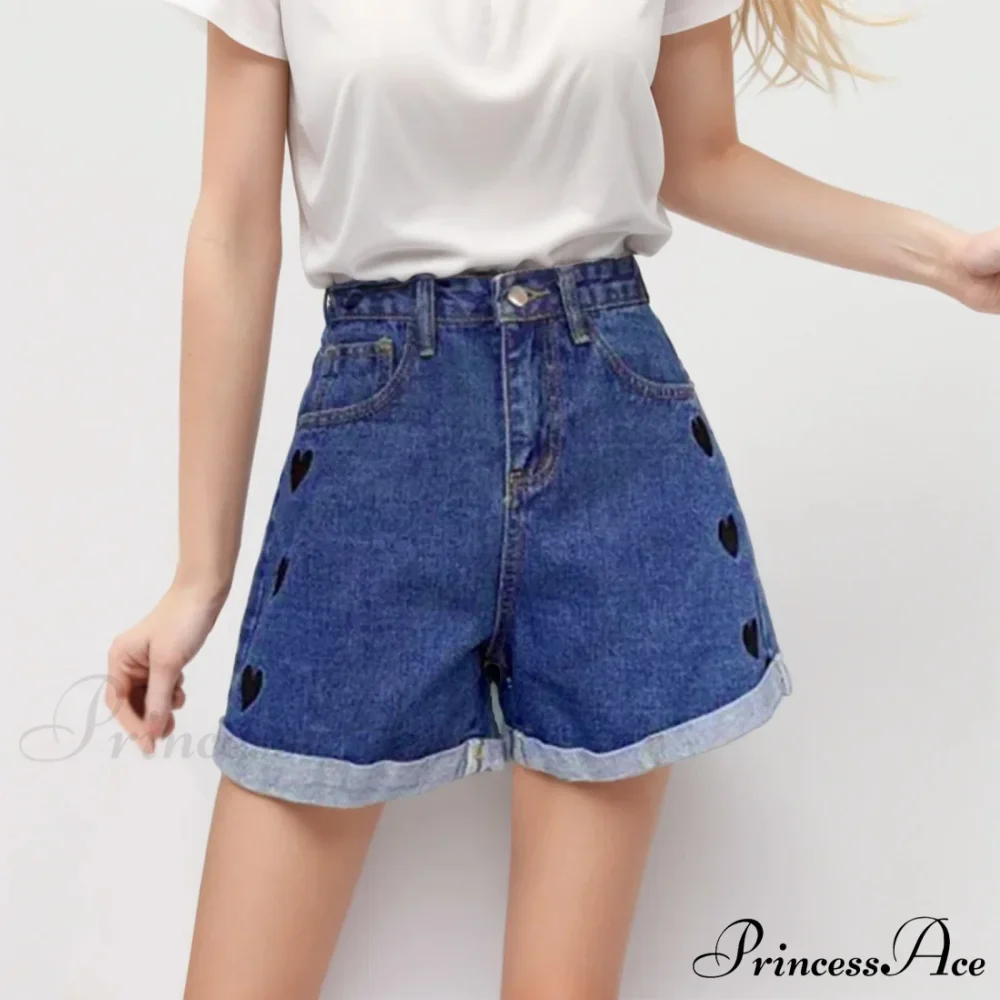 Curled Stitched Denim Short - Image 2