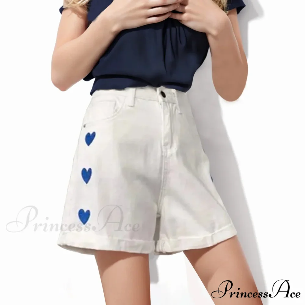 Curled Stitched Denim Short - Image 4