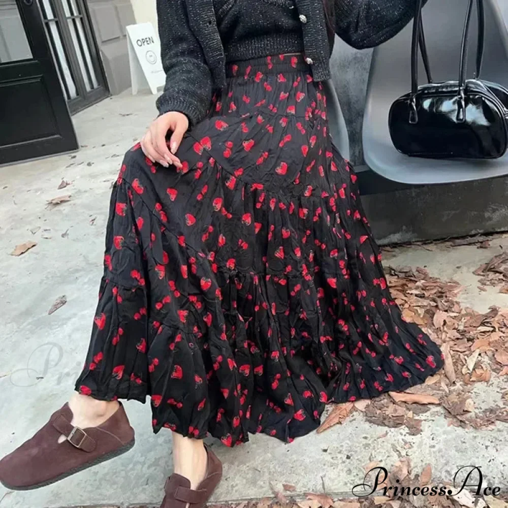 Cute Bohemian Floral Maxi Skirt Summer Vintage Romantic - Image 5
