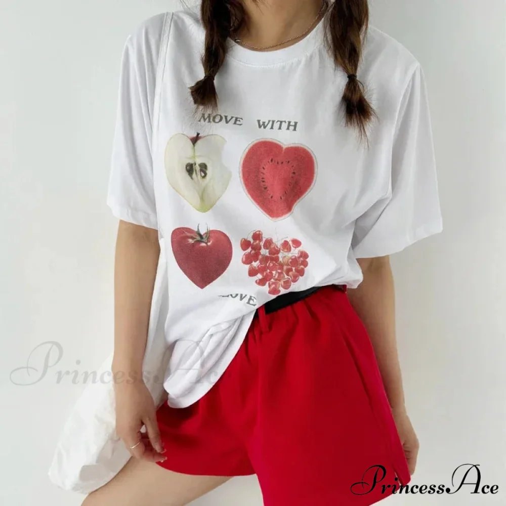 Cute Fruit Print Y2K T-shirt - Image 2