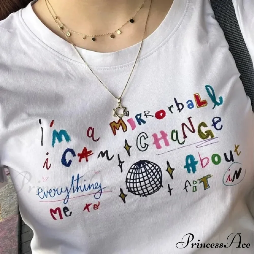 Cute Letter Print Crop Top T-shirt - Image 2