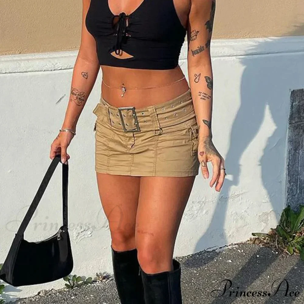 Cute Sash Waist Denim Skirt - Image 6