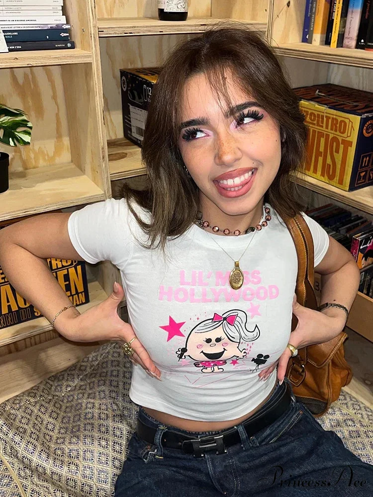 Cute Short Sleeve Crop Top T-shirt - Image 3