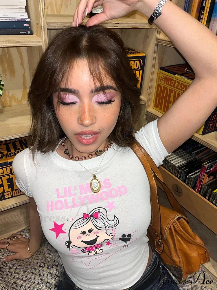 Cute Short Sleeve Crop Top T-shirt - Image 5