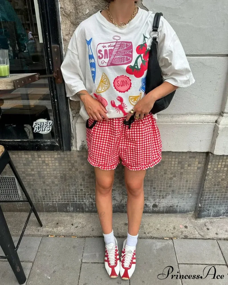 Dark Harajuku Adorable Citrus Graphic T-shirt - Image 9