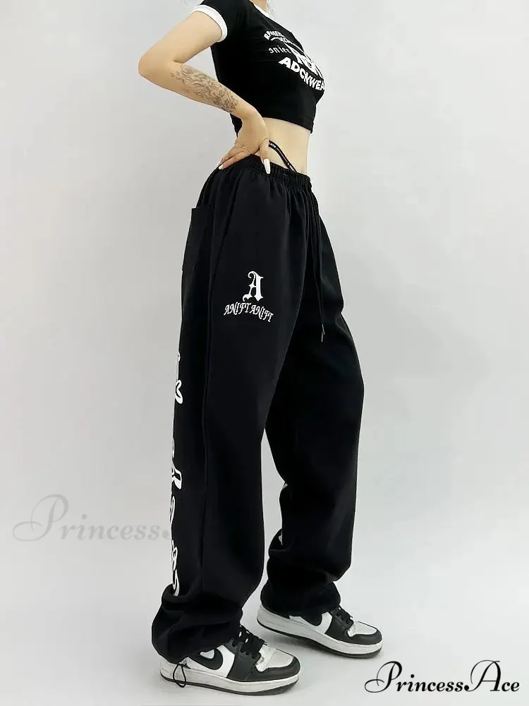 Dark Hip Hop Grunge Ebony Running Trousers - Image 2