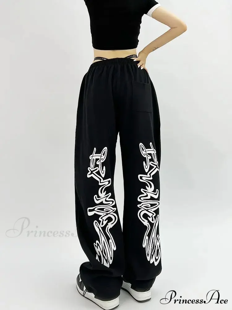 Dark Hip Hop Grunge Ebony Running Trousers - Image 5