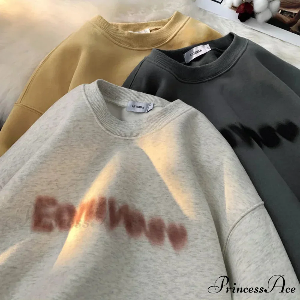 Dark Letter Print Cotton Sweatshirt - Image 2
