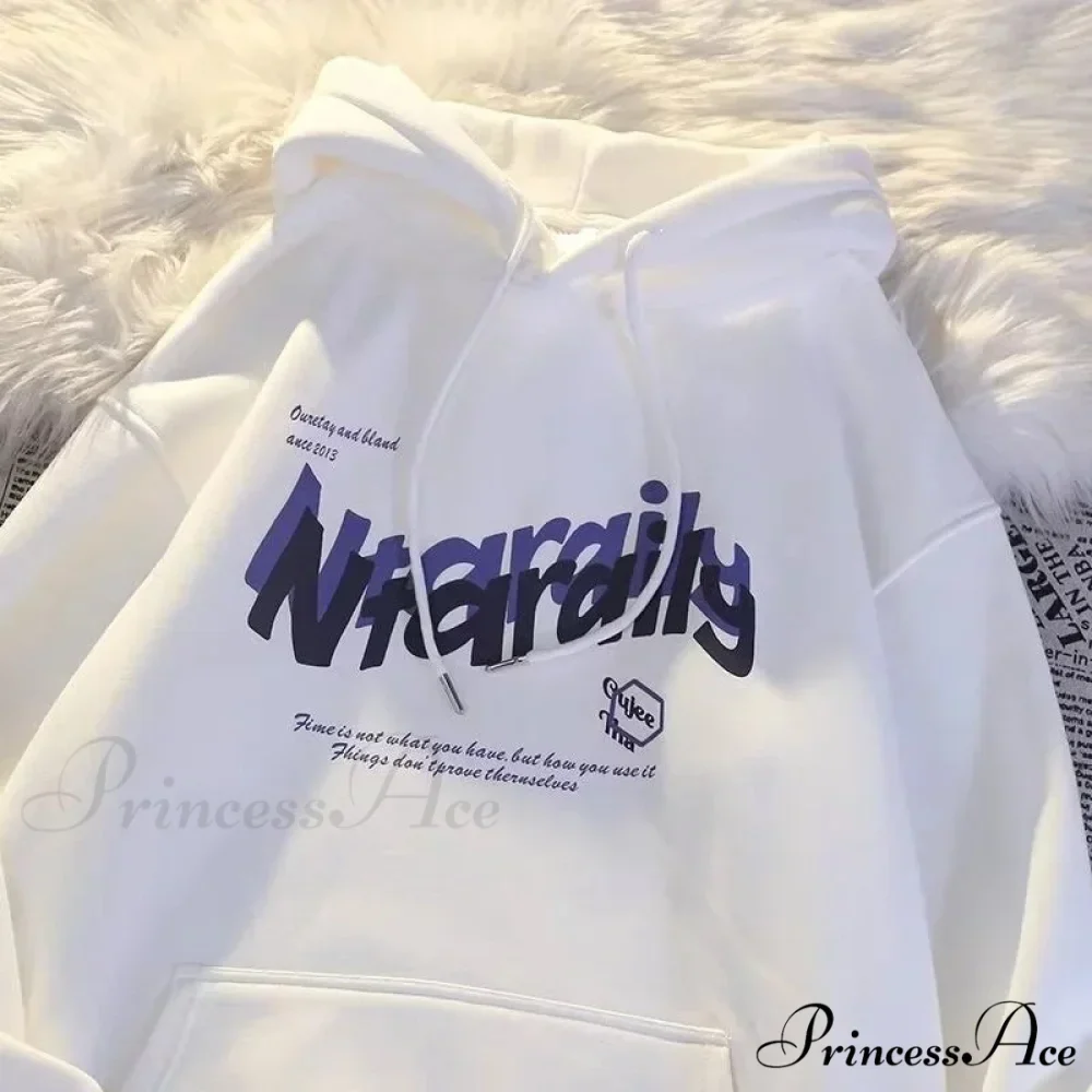 Dark Letter Print Informal Oversized Hoodie - Image 4