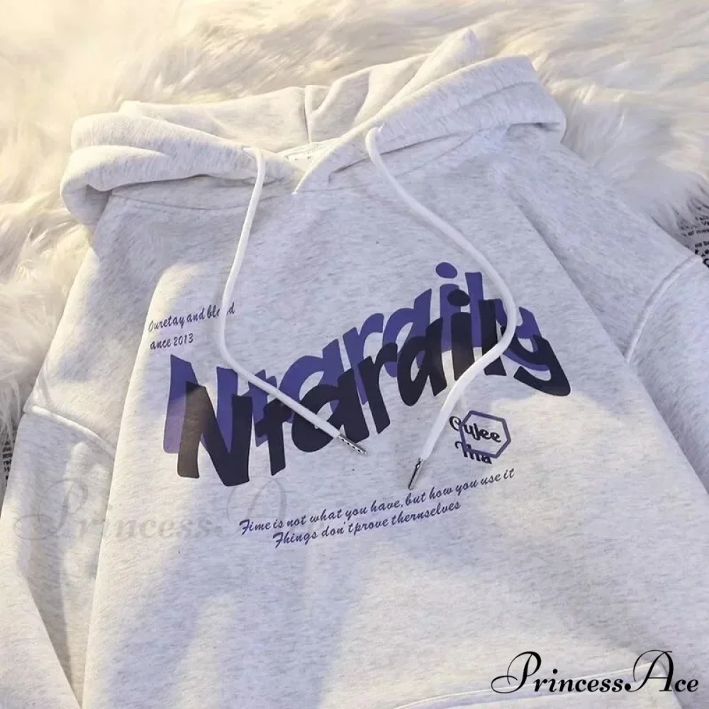 Dark Letter Print Informal Oversized Hoodie - Image 5