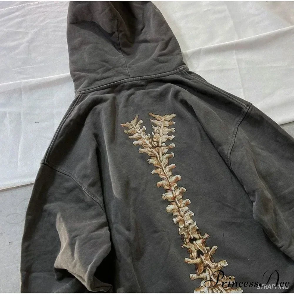 Dark Long Sleeve Zipper Hoodie - Image 5